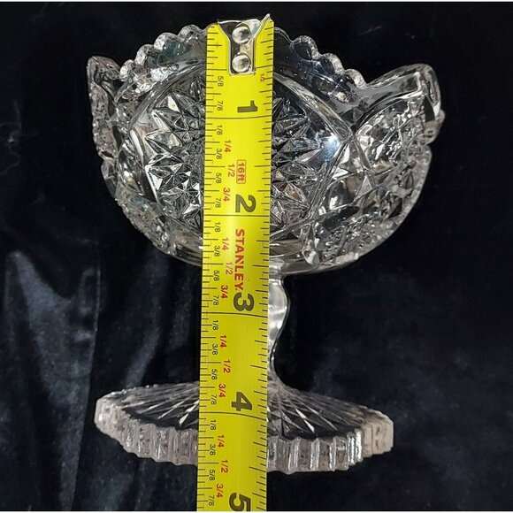 Early American Pressed Pattern Glass (EAPG)Pedestal/Compote Bowl 5" Tall Vintage - Picture 3 of 12